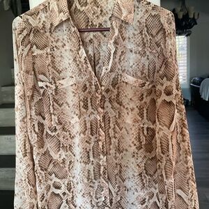 Express snakeskin blouse medium